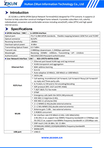 FTTH XPON ONT ZC-521X6 เกตเวย์ไร้สาย WiFi6 พอร์ต LAN 4 กิกะบิต อินเทอร์เฟซโทรศัพท์ พอร์ต USB คู่ รองรับ GPON EPON ไฟเบอร์เทอร์มินัล - Product Image 3