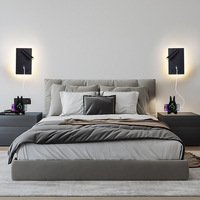 Lampe de lecture murale LED 6W blanc chaud, style minimaliste moderne, pour chambre d'hôtel, avec charge rapide USB-C