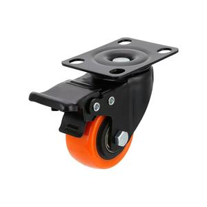 Großhandel PP-Material Möbelrollen Orange Verschleißfest für Kleine Wagen Schwarz Rot Orange 1,5/2/2,5 Zoll Bremsrollen - Product Image 6