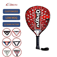 Qingyu Sport High Quality Professional OEM DEM <strong>Teardrop</strong> Shape Durable 3D Surface 18K Carbon Fiber EVA Foam Cover <strong>Padel</strong> <strong>Racket</strong>