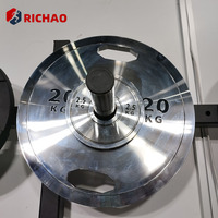 Disque de poids en acier électroplaqué avec logo personnalisé, 20 kg, 2 trous de préhension, usage commercial pour la musculation en salle de sport