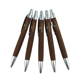 Stylo bille en plastique recouvert de caoutchouc, vente en gros, logo personnalisé, hôtel, bureau, stylo publicitaire promotionnel - Product Image 1