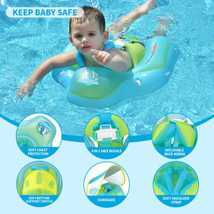 Flotador Inflable Azul en Oferta, Anillo de Natación Inflable para Piscina, Flotadores para Niños con Asiento y Bolsillo para el Verano - Product Image 4