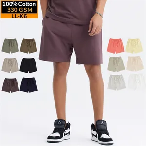 Wholesale Summer Training Gym Workout Shorts 330 GSM 100% Cotton Casual Athletic Men Sweat Shorts For Sport