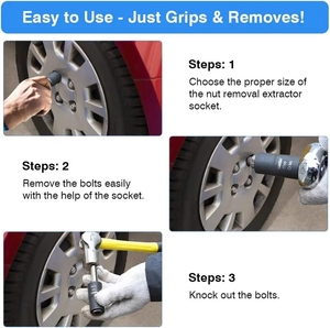 5 miếng 1/2 "bị hư hỏng hạt loại bỏ Twist ổ cắm thiết lập extractor Remover Splitter tác động ổ cắm công cụ thiết lập - Product Image 6