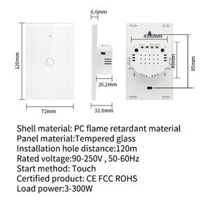สวิตช์ไฟอัจฉริยะ SIXWGH Tuya - ไม่ต้องใช้สายกลาง รองรับโหมด WiFi และ RF ใช้งานร่วมกับ <span class=keywords><strong>Alexa</strong></span>/Google Home ได้ ผ่านการรับรองมาตรฐาน UL แผงควบคุมแบบสัมผัสกระจก - Product Image 6