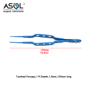 คีมฟันไทเทเนียมขนาด1*2ฟันเครื่องมือผ่าตัดไมโครอุปกรณ์เกี่ยวกับโรคตา4.9นิ้ว - Product Image 2