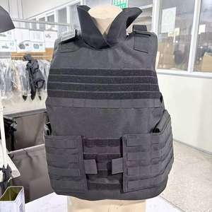 Sicherheits-Schwarzweste IIIA IV Molle Schnellverschluss Ballistische Aufprallweste mit Nackenschutz für Taktisches Training - Product Image 1