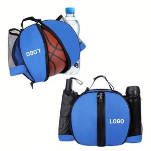 Sac de basket-ball personnalisé bleu, cadeau promotionnel, sac de sport portable pour le plein air, sac de collection de ballons de basket avec logo - Product Image 1