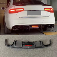 Diffuseur de pare-chocs arrière en fibre de carbone véritable pour Audi A4 S4 B8.5 2013 2014 2015 2016, kit carrosserie avec éclairage
