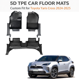 พรมปูพื้นรถยนต์แบบสั่งทำพิเศษ 5D TPE สำหรับ Toyota Yaris 2024-2025 พวงมาลัยซ้าย กันน้ำ เป็นมิตรกับสิ่งแวดล้อม หนา 3.5 มม. ปูได้ทุกสภาพอากาศ แบบ OEM - Product Image 1
