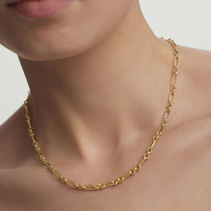 Conjuntos de joyería de moda, cadenas de oro amarillo de 14K, collar de cadena con clip de papel grueso chapado para mujer, collares finos, collar llamativo - Product Image 2