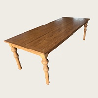 Table à manger rectangulaire 10 places en bois massif, design moderne, durable, faite à la main, style campagnard, 100*180CM