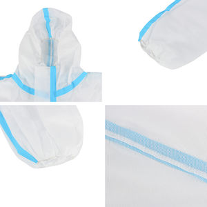 타입 2 CE 인증 일회용 안전 폴리프로필렌 보호 작업복 점프수트 후드 실험실용 50/55 Gsm 정전기 방지 - Product Image 6