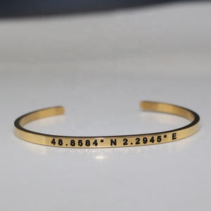 <span class=keywords><strong>Bracelet</strong></span> Usine Place Gravé Coordonnées Réversible Emplacement Longitude Latitude <span class=keywords><strong>Bracelet</strong></span> Double Deux Côtés <span class=keywords><strong>Gravure</strong></span> Manchette - Product Image 4
