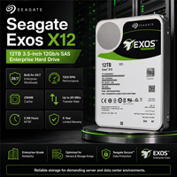 Disco Duro Empresarial Seagate de 12 TB SAS ST12000NM0027, 2.5 Millones de Horas MTBF, Carga de Trabajo de 550 TB/Año, Funcionamiento Continuo 24/7, Respaldo RAID, Archivo