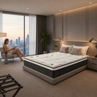 Matelas de luxe haut de gamme à prix d'usine, hybride en mousse à mémoire de forme, taille Queen et King, avec ressorts ensachés doubles, pour un sommeil doux, idéal pour hôtel