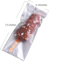 Sachets Personnalisés en Plastique Transparent à Fond Argenté avec Mots Tendance pour un Emballage de Crèmes Glacées Élégant