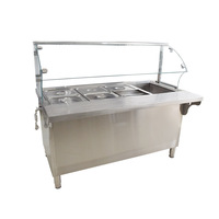 Station de chauffe-buffet électrique personnalisée avec couvercle en verre, multi-compartiments, chauffe-plats isolé, fabrication chinoise, 220V, service rapide de la restauration