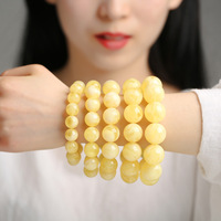 Pulsera de tungsteno con cuentas budistas de ámbar, 108 cuentas, regalo de negocios para hombres y mujeres, estilo moderno