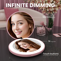 Miroir de poche LED de haute qualité avec lumières, miroir pliant avec logo personnalisé, miroir de maquillage avec lumière LED, vente en gros