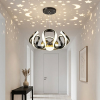 Lampe suspendue LED en aluminium irrégulière à intensité variable, dorée, effet ciel étoilé, luminaire pour restaurant, hôtel