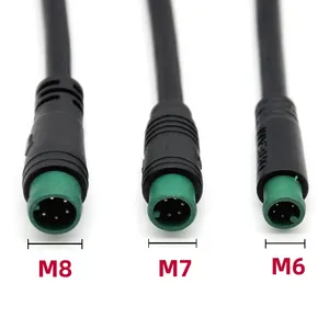 Conector de cable M6 M7 M8 personalizado IP67 IP68 macho hembra 2 pines 3 pines 4 pines 5 pines sensor Led iluminación exterior Cable impermeable