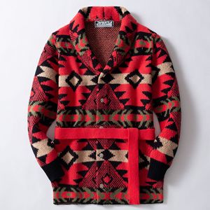 Nouveau cardigan épais pour <span class=keywords><strong>homme</strong></span>, <span class=keywords><strong>mi</strong></span>-<span class=keywords><strong>long</strong></span>, rétro, en jacquard robuste, tricoté, avec lacets, pour l'hiver - Product Image 6