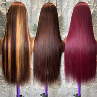 Perruque 360 Full Lace en Cheveux Humains, Perruques Brésiliennes en Cheveux Humains Vierges, Perruques Lace Front Pas Chères, Perruques Frontales HD Transparentes pour Femmes Noires