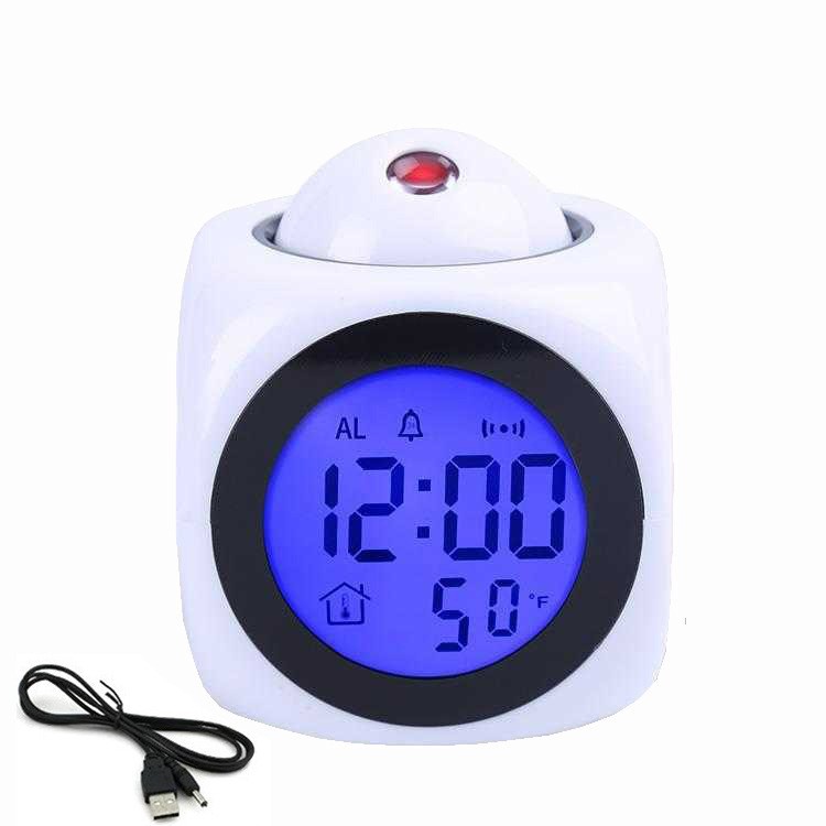 White, English chime clock + USB cable