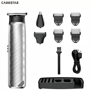 Kit de toilettage professionnel 3 en 1 pour hommes, tondeuse à cheveux multifonctionnelle sans fil, tondeuse électrique avec lame en T et support d'affichage - Product Image 1