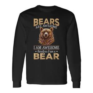 T-shirt à manches longues Bears Are Awesome, motif animal ours brun grizzly - Product Image 1