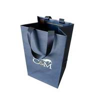 Sac cadeau en papier pour vin, sac de shopping avec logo, sac d'emballage à nouer à la main, sac en papier pour fleuriste