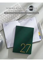 2027 2026 Gebundener Tagesplaner Zweisprachig Spanisch Englisch Layout A5 Tagebuch Gerippte Textur Hardcover-Agenda Großhandelslieferant
