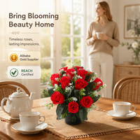 Fleur artificielle de rose en pot, plante décorative pour cimetière, fleurs de condoléances, cimetière à l'étranger, nettoyage des tombes, cérémonie solennelle