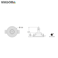 GC07001 Plâtre LED de style nordique minimaliste Encastré 3W 7W 10W 15W Plafonnier encastré COB Gypsum Down lights
