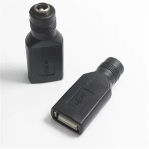 USB 2.0 Plug Female Jack to Round Hole DC 5.5x2.1mm Female Socket 5V DC Power Interface Conversion Adapter Connector