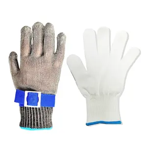 ANSI A9 Butcher Anti Cut Stainless Steel Wire Protective Knife Metal Hand Cut Resistant Wire Mesh Work Safety Gloves Level 5