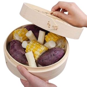 2024 Vaporera Metálica de Bambú de <span class=keywords><strong>Tres</strong></span> Capas, Cestas de Silicona para Momos, Grado <span class=keywords><strong>Comercial</strong></span> - Product Image 1