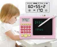 Nouveau Cadeau : Tablette d'Écriture LCD 2-en-1 pour Enfants, Entraîneur Électronique d'Arithmétique Mentale, Compteur Oral et Calculatrice, Bloc-notes Mémo