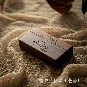 Wooden <b>Ring</b> <b>Box</b> Rectangle Engraved Magnetic Jewelry Storage For <b>Ring</b> Packaging Customizable Wood Grain Color - Product Image 3