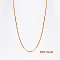 Collier tendance en acier inoxydable plaqué or, chaîne maille croisée de 45 cm, idéal pour un cadeau (vente en gros)