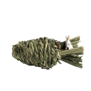 ของเล่นเคี้ยวรูปแครอทสานจากฟางข้าวสำหรับหนูแฮมสเตอร์ กระต่าย สัตว์เลี้ยงในบ้าน ช่วยดูแลฟัน ขนาด 16.5*5 ซม. น้ำหนัก 35 กรัม ทำจากพืชน้ำ ผลิตในฝูเจี้ยน - Product Image 2