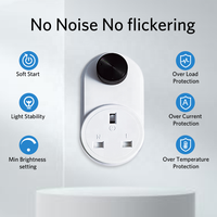 Bilihondim UK Matter Smart Home Rotary Switch Dimmer 200W Plug & Play Contrôle sans fil Portée 30m Installation facile 1 Canal