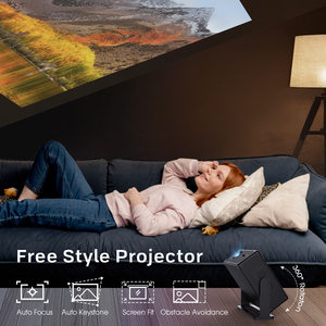 <span class=keywords><strong>Projecteur</strong></span> vidéo intelligent CR52 natif 1080P, prend en charge la <span class=keywords><strong>4K</strong></span>, 300 lumens, avec support réglable intégré, projecteurs portables pour la maison - Product Image 4