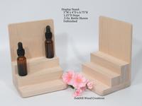 Support de présentation moderne à 3 niveaux en bois léger pour bouteilles et huiles essentielles, facile à assembler pour une utilisation sur bureau ou comptoir