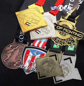 Médaille personnalisée pour arts martiaux BJJ, Union Africaine de Judo, or et argent, double face, émail 3D, à personnaliser - Product Image 6
