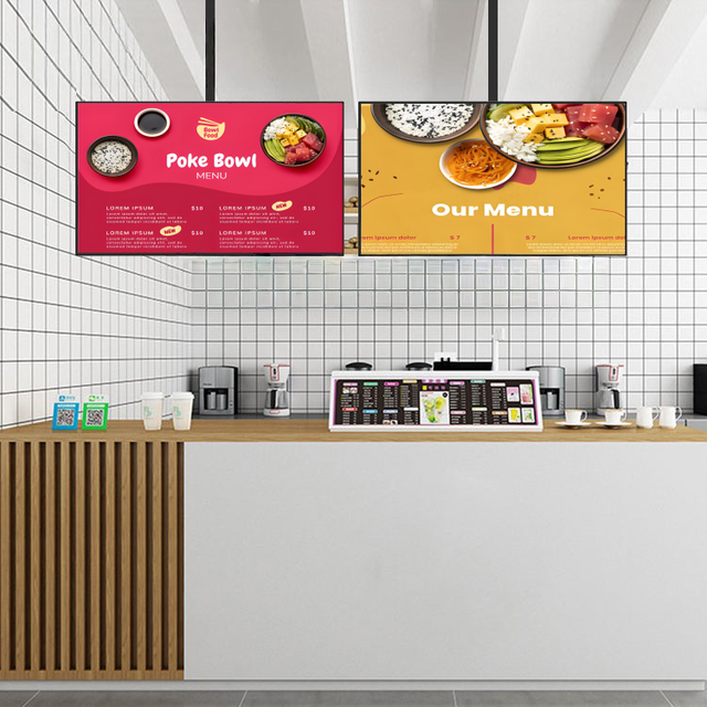 43 49 55 Inch Indoor 4K UHD Android Menu Board Mount with High Brightness for Shopping Mall Advertising Digital Display Signage
