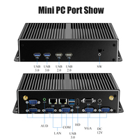 PC Industri Murah OEM Core I5 7200U X86 Mini PC Tanpa Kipas dengan 2 Gigabit Nic Port Serial Komputer RS485 RJ45 Server Perangkat