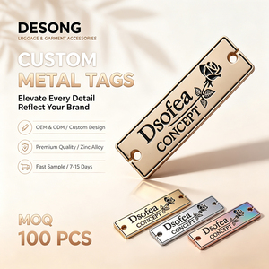 Own Design Custom Metal Brand Tags Engraved Metal <b>Name</b> Plates Private Sewable <b>Labels</b> for Apparel & Handbags - Product Image 1